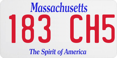 MA license plate 183CH5