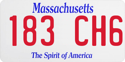 MA license plate 183CH6