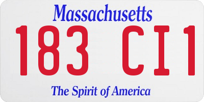 MA license plate 183CI1