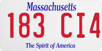 MA license plate 183CI4