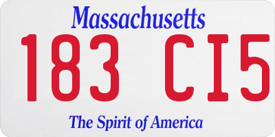 MA license plate 183CI5
