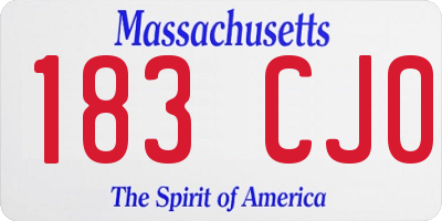MA license plate 183CJ0