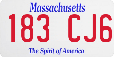 MA license plate 183CJ6