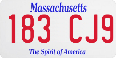 MA license plate 183CJ9