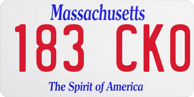 MA license plate 183CK0