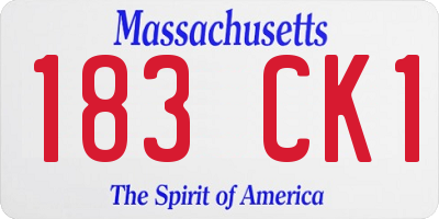 MA license plate 183CK1