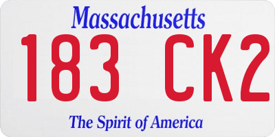 MA license plate 183CK2