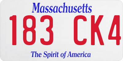 MA license plate 183CK4