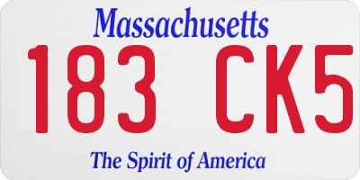 MA license plate 183CK5