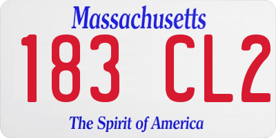 MA license plate 183CL2