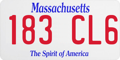 MA license plate 183CL6