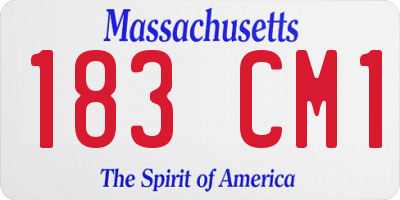 MA license plate 183CM1