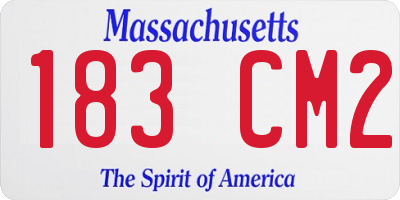 MA license plate 183CM2