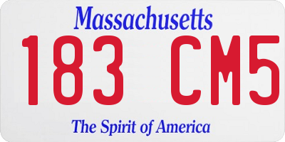 MA license plate 183CM5