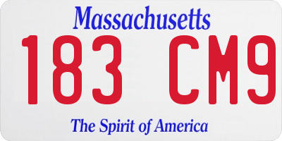 MA license plate 183CM9