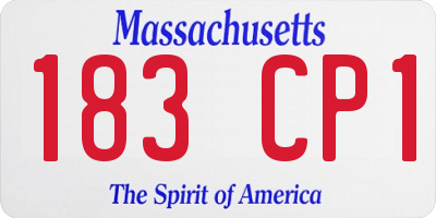 MA license plate 183CP1
