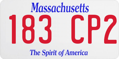 MA license plate 183CP2