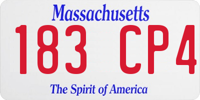 MA license plate 183CP4