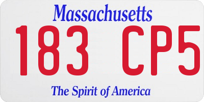 MA license plate 183CP5