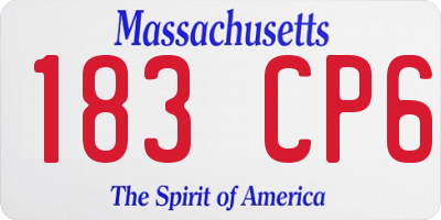MA license plate 183CP6