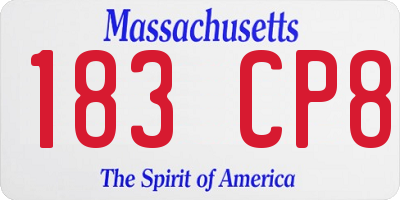 MA license plate 183CP8
