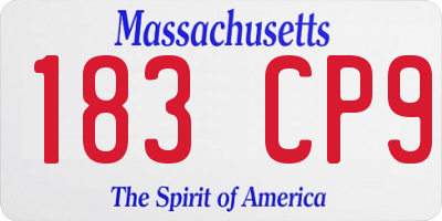 MA license plate 183CP9