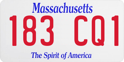 MA license plate 183CQ1