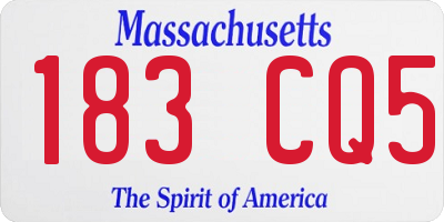 MA license plate 183CQ5
