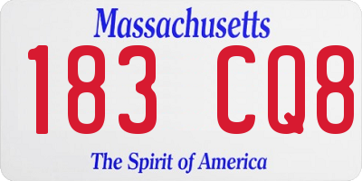 MA license plate 183CQ8