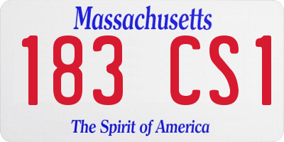 MA license plate 183CS1
