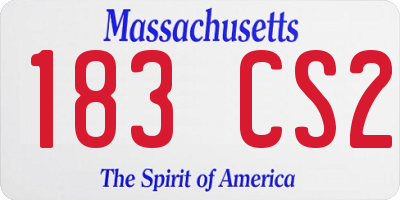 MA license plate 183CS2