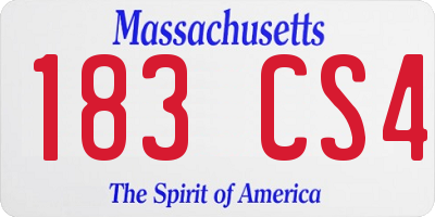 MA license plate 183CS4