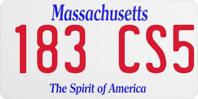 MA license plate 183CS5