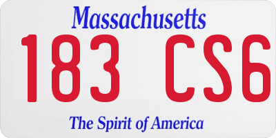 MA license plate 183CS6