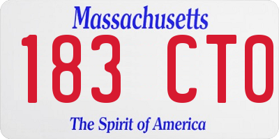 MA license plate 183CT0