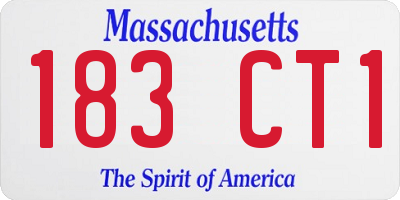 MA license plate 183CT1