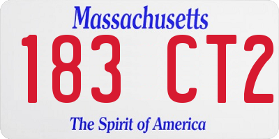 MA license plate 183CT2