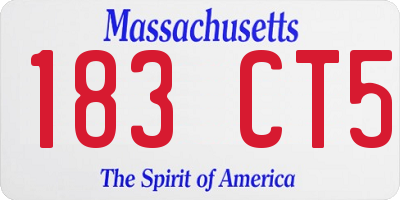 MA license plate 183CT5