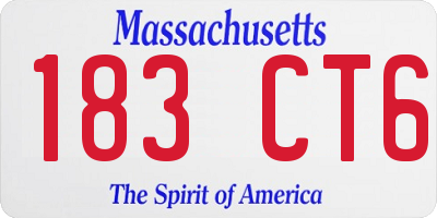 MA license plate 183CT6