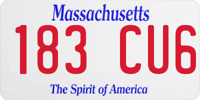 MA license plate 183CU6