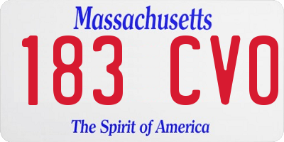 MA license plate 183CV0