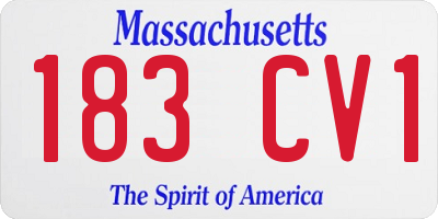 MA license plate 183CV1
