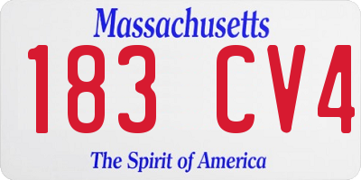 MA license plate 183CV4