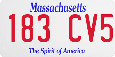 MA license plate 183CV5