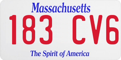 MA license plate 183CV6