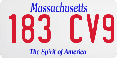 MA license plate 183CV9