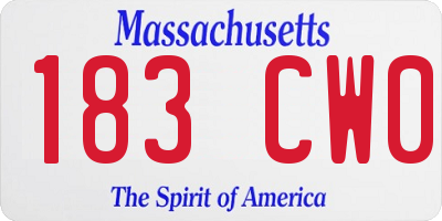 MA license plate 183CW0
