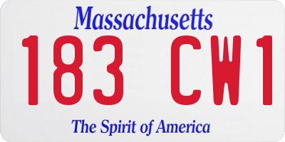 MA license plate 183CW1