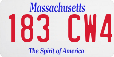 MA license plate 183CW4