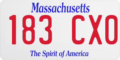 MA license plate 183CX0